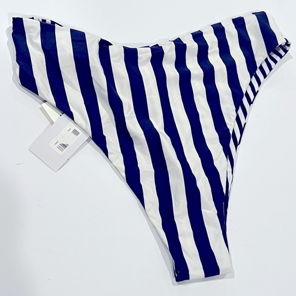 ROXY Juniors Paradise Reversible Bikini Bottoms Navy White Parallel XL New - Picture 13 of 16